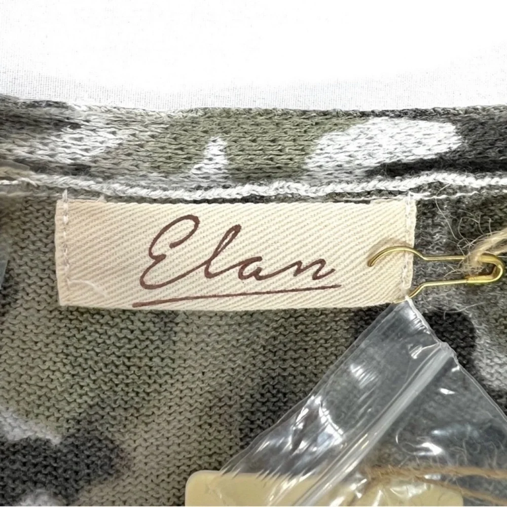ELAN Long Cardigan Duster Boho Camo Camouflage Lightweight Sz M